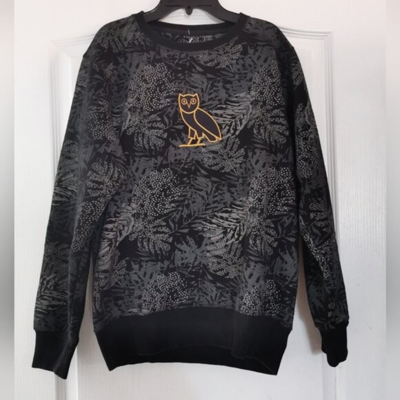 None Sweaters - OVO Owl Long Sleeve Sweatshirt size M Black and Gray